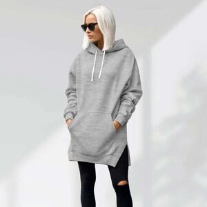 The Warmy Oversized Grey Hoodie Dress‎ Large NWOT